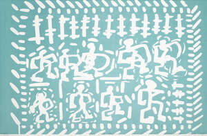 
	
		Mike Owens, 
		British b.1955- 
		 
		The 1980 Blues, 1980; 
		 
		screenprint in...