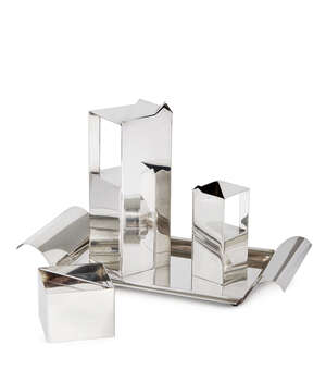 
	
		Christofle, a silver-plated three-piece coffee set, with a matched plated tray
		Mark of...