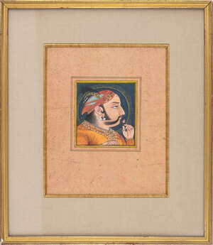 
	
		A portrait of Raja Amar Singh II (1698-1710), Mewar, Udaipur, circa 1700, gouache on...