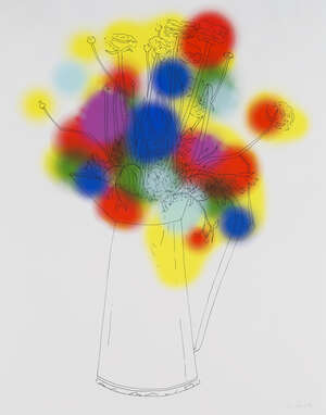 
	
		Nicolas Party, 
		Swiss b.1980-
		 
		Flowers and a Few Colours, 2013;
		 
		screenprint...