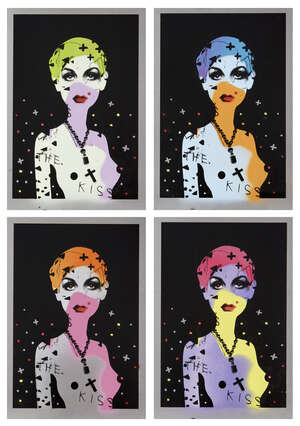 
	
		Miss Bugs,
		British contemporary-
		 
		Lost Faith In Pop, Found Warhol, 2011;
		 
		