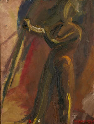 
	
		Lilian Holt,
		British 1898-1983-
		 
		Nude;
		 
		oil on board, signed and dated 47,...