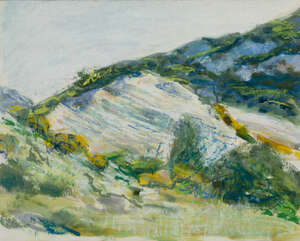 René Fendt, 
Swiss 19481995- 
 
Provencal Landscape; 
 
watercolour, gouache and pastel on paper, signed with initials lower left RF, 45.3 x 56.5 cm (VAT ch