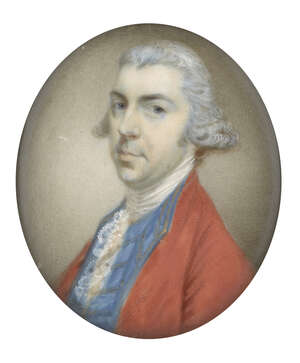 
	
		Circle of Nathaniel Hone, 
		 
		British 1718-1784- 
		 
		Portrait miniature of a...