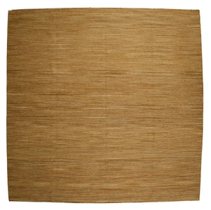 A modern flatweave carpet,&nbsp;with brown and cream design, 302 x 302cm
Provenance: Supplied by...