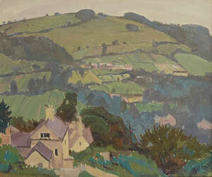 
	
		Adrian Maurice Daintrey RWA,
		British 1902-1988-
		 
		Village landscape;
		 
		oil...