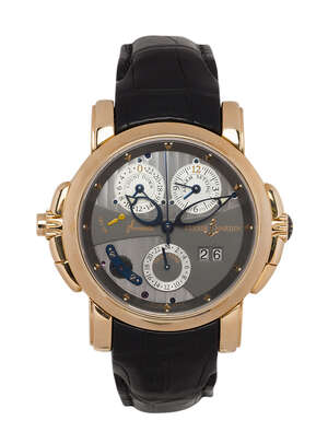 
	
		An 18ct rose gold Sonata dual time and musical alarm wristwatch, by Ulysse Nardin, ref....