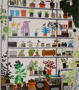 
	
		RTO Jonas Wood, 
		American b.1977- 
		&nbsp;
		Large Shelf Still Life, 2017; 
		&nbsp;
		offset...