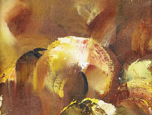 
	
		Louis Le Brocquy,
		Irish 1916-2012-
		 
		Peach, 1968;
		 
		oil on board, signed,...