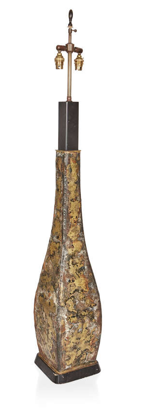 
	
		Designer Unknown, 
		 
		Large Brutalist lamp, circa 1970, 
		Welded steel, gilt and...
