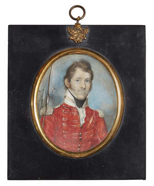 
	
		Circle of Andrew Robertson, 
		British 1777-1845- 
		 
		Portrait miniature of a...
