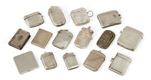 
	
		Eight silver vesta cases, including a rounded oval example, Birmingham, c.1902, John...