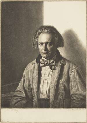 
	
		Gerald Leslie Brockhurst RA,
		British 1890-1978-
		 
		Portrait of James McBey...