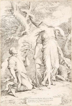 
	
		Salvator Rosa, 
		Italian 1615-1673- 
		 
		Ceres and Phytalus; 
		 
		etching with...