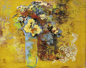 
	
		Natalia Plamadeala,
		Russian b.1954-
		'Les Roses';
		oil on canvas, signed, and...
