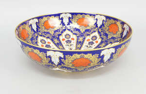 
	
		A Lynton Porcelain Company Hamilton Imari bowl, 20th century, of round shape, printed...