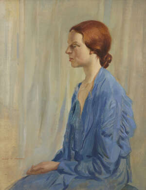 
	
		Alan Douglas Mainds, 
		British 1881- 1945-
		 
		Portrait of a lady;
		 
		oil on...