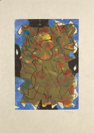 
	
		Mark Tobey, 
		American 1890-1976- 
		 
		Glowing Fall, 1975; 
		 
		screenprint in...