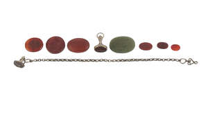 
	
		A group of inscribed seals, Iran, 15th-18th century, comprising 6 loose carnelians, a...
