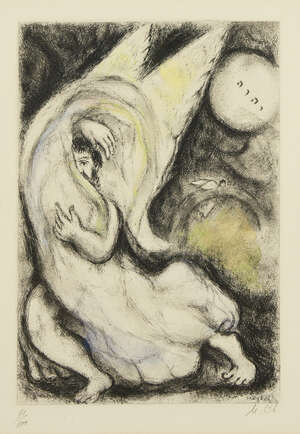
	
		Marc Chagall,
		Russian/French 1887-1985-
		 
		Promise to Jerusalem, from La Bible...