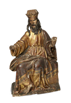 
	
		Circle of Diego de Siloe, 1495-1563, Spanish, a carved and polychromed wood sculpture of...