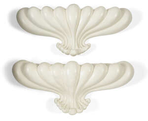 
	
		Manner of Constance Spry, 
		 
		Pair of lobed wall vases, first half 20th Century,...