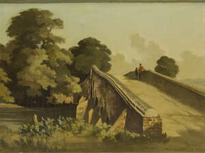 
	
		Bertram Nicholls, 
		British 1883-1974 - 
		 
		Sonning Bridge, 1947; 
		 
		oil on...