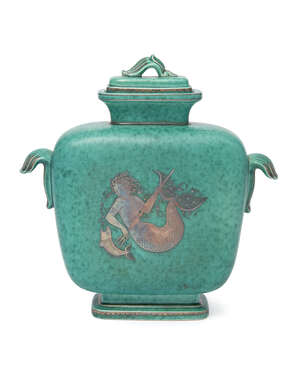 
	
		Gustavsberg, an 'Argenta' ceramic vase and cover 
		c.1930, signed Gustavsberg, Argenta,...