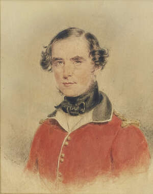 
	
		Thomas J Horsley,
		British, early-mid 19th century-
		Portrait of a gentleman...