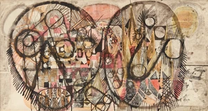 Avinash Chandra (Indian 1931-1991), 
Untitled Composition,
Signed lower right
to reverse dated...