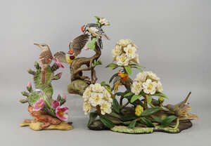 
	
		A group of Continental porcelain birds and animals, some by Boehm, 20th century, to...