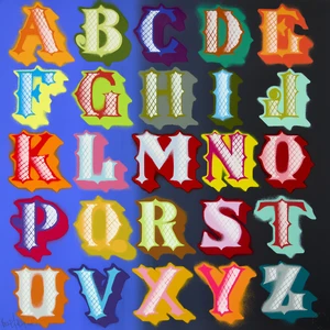 Ben Eine,&nbsp;British, b.1970-&nbsp;
Alphabet, 2013;&nbsp;
screenprint with spray paint in colours,&nbsp;signed and...