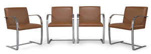 
	
		Ludwig Mies Van Der Rohe (1886-1969) for Knoll, 
		 
		Set of four 'Brno' armchairs,...