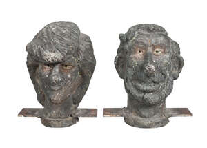 
	
		A pair of Charles and Diana metal moulds, in the style of Fluck and Law, 20th century, ...