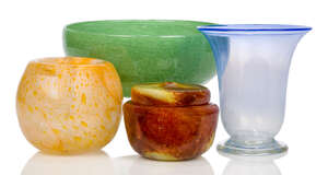 
	
		Gray-stan, a group of four pieces of glass  
		c.1930, each signed 'Gray-stan'  
		