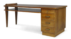 
	
		Manner of Eugene Printz,
		 
		French Art Deco desk, circa 1930, 
		Mahogany,...