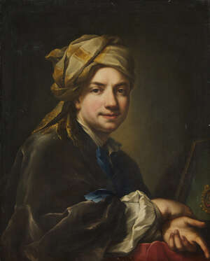 
	
		After Martin Mytens the Younger,
		Dutch 1695-1770- 
		 
		Self-portrait, seated...
