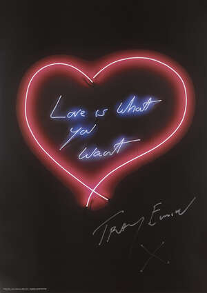 
	
		Tracey Emin CBE RA, 
		British b.1963- 
		 
		Love Is What You Want, 2011; 
		 
		offset...