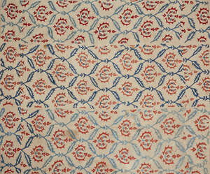 
	
		A silk embroidered linen textile panel, Provincial Ottoman Turkey, late 18th century, of...