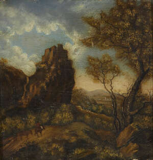 
	
		WITHDRAWN  Flemish School, 
		late 16th/early 17th century-
		Travellers on a country...
