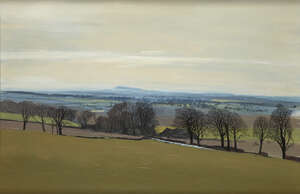 
	
		James Morrison RSA RSW, 
		Scottish 1932- 2020- 
		 
		Rural landscape, 
		 
		oil...