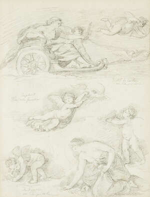 
	
		After Jean-Robert Ango, 
		 
		French 1759-1773- 
		 
		Studies of Pietro da...