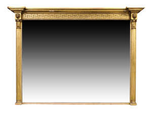A Regency giltwood overmantel mirror, by Thomas Fentham, c.1820, the moulded cornice above...