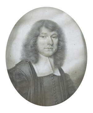 
	
		RTO Attributed to David Loggan, 
		 
		English 1634-1692- 
		 
		Portrait miniature...
