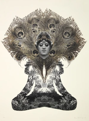 Dan Hillier,&nbsp;British 1973-2024,&nbsp;Night's Dream, 2017;&nbsp;monochrome screenprint with silver foil...