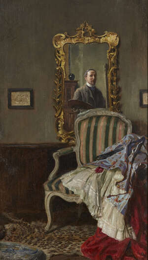 
	
		John William Schofield RBA RI, 
		British 1865-1944- 
		 
		Self-Portrait; 
		 
		