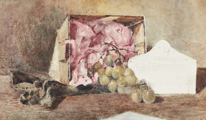 
	
		William Luscombe Pare, 
		British 1875-1935-
		 
		Still life with grapes; 
		 
		