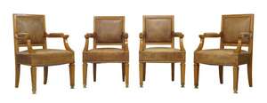 
	
		Attributed to Andre Arbus (1903-1969), 
		 
		Four Art Deco armchairs, circa 1947, 
		