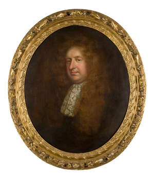 Circle of Willem Wissing, 
		Dutch 1656-1687- 
		 
		Portrait of gentleman, traditionally held to be Joseph Walsh, Secretary to the Governor of Fort St Geo