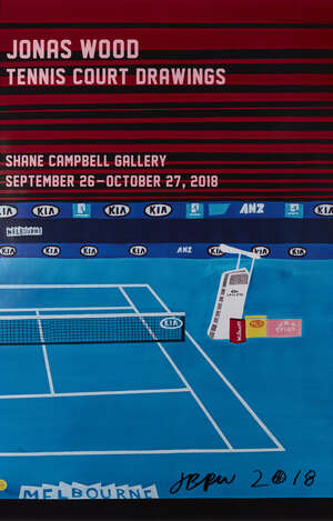 
	
		Jonas Wood,
		American b.1977-
		 
		Tennis Court Drawings Poster, 2018;
		 
		offset...
